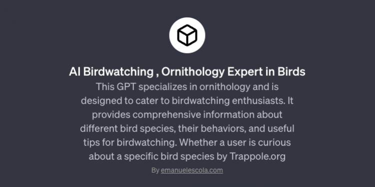 AI Birdwatching Expert in Ornithology