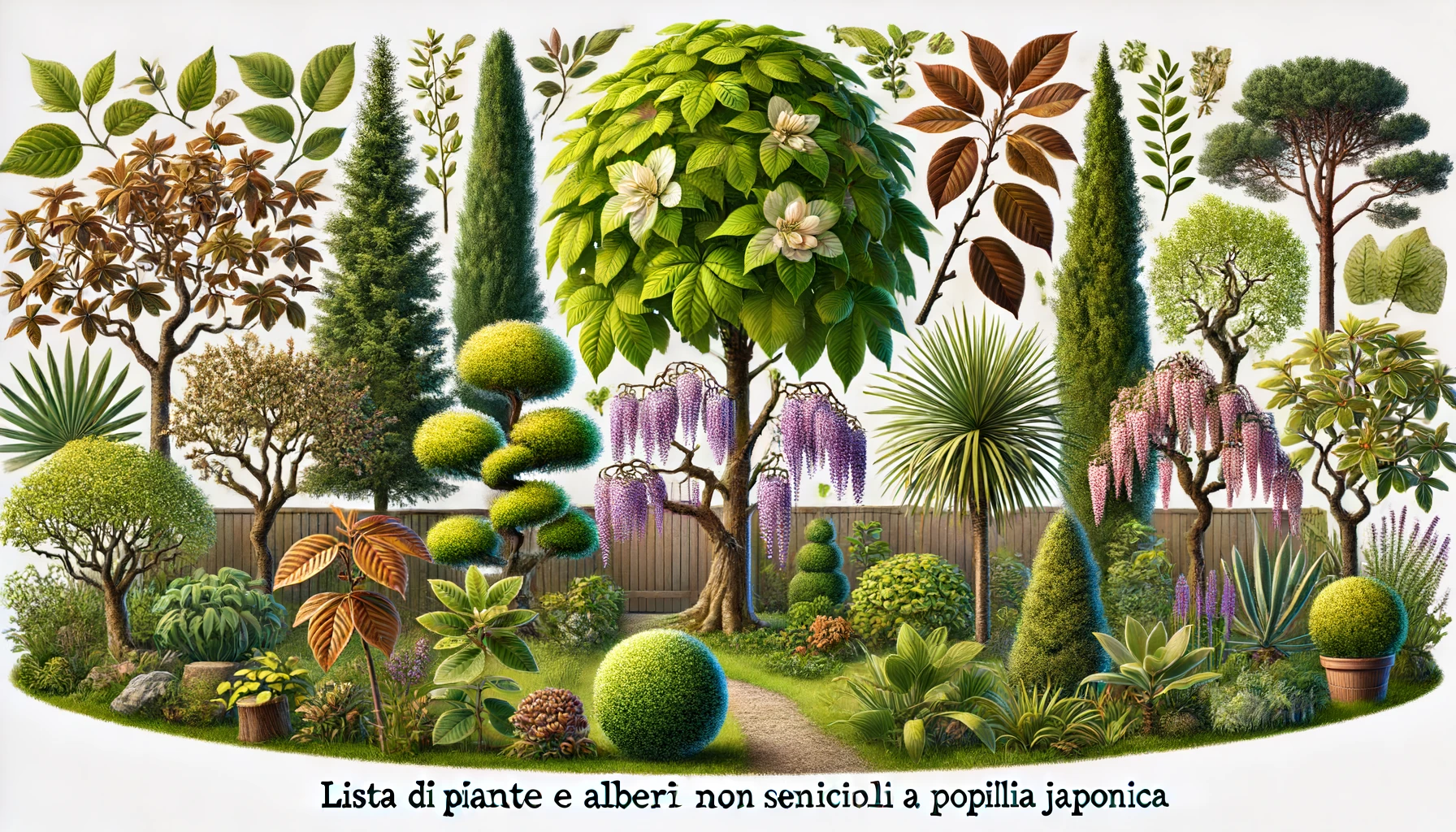 Lista di Piante e Alberi non sensibili a Popillia japonica